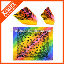 Cheap square customized cotton OEM printed unique bandana